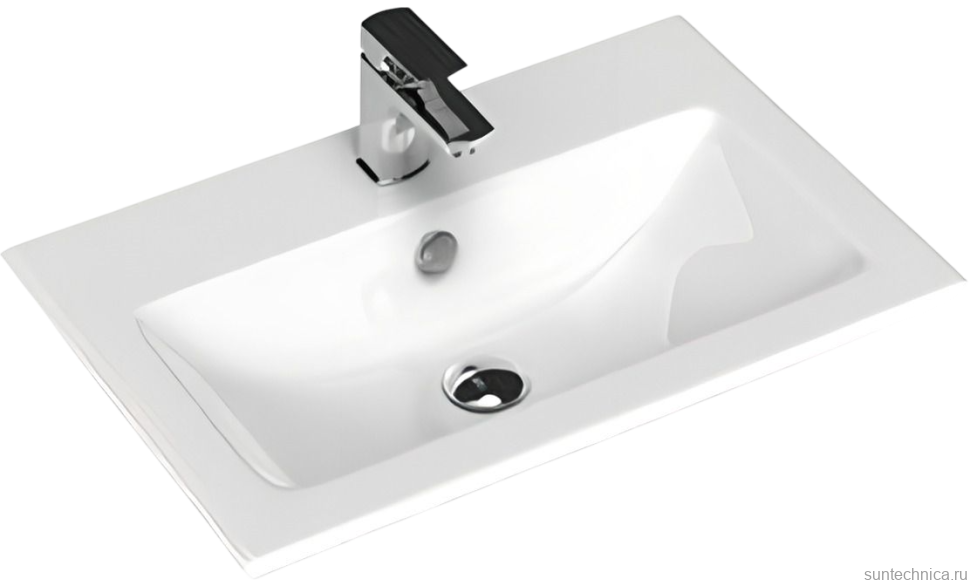 Тумба с раковиной Aquanet Практика 60 с дверцами, маренго