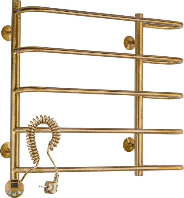 Полотенцесушитель электрический Secado Венеция 2 65x60 см, подключение слева, бронза, лесенка, латунь