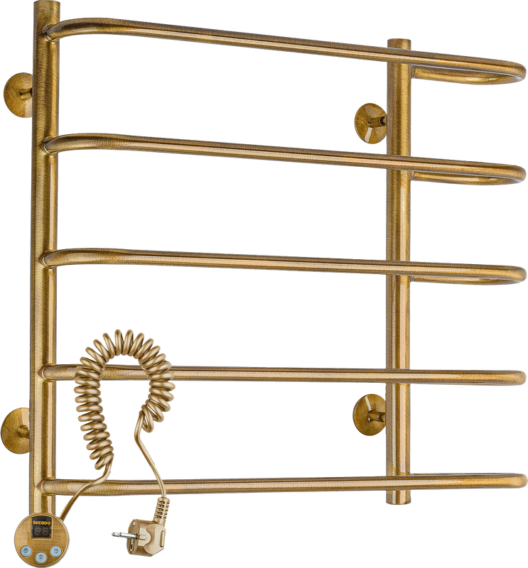 Полотенцесушитель электрический Secado Венеция 2 65x60 см, подключение слева, бронза, лесенка, латунь