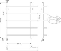 Полотенцесушитель электрический Secado Венеция 2 65x60 см, подключение слева, бронза, лесенка, латунь