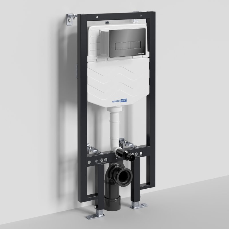 Система инсталляции для унитазов Wasserkraft Vils 56TLT.010.ME.PB03 с кнопкой смыва черной
