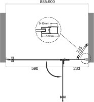 Душевая дверь в нишу BelBagno Kraft B-12-60/30-C-Cr R