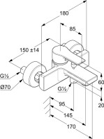 Смеситель для ванны с душем Kludi Zenta SL 486700565 хром