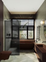 Душевая перегородка Maybahglass MGD-1462-6у 99 см, профиль черный, стекло графит матовое