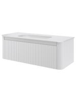 Тумба под раковину без столешницы Armadi Art Voi 120 подвесная, рифленая, matt white