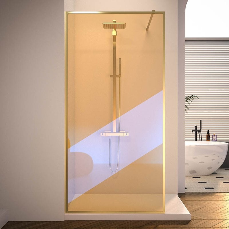 Душевая перегородка Veconi Korato KR81GС-90-09-C4 90 см, профиль брашированное золото, стекло хамелеон