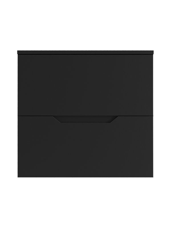 Тумба с раковиной Orange Line 60 подвесная, 2 ящика, матовая черная с раковиной B01-475mb