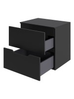 Тумба с раковиной Orange Line 60 подвесная, 2 ящика, матовая черная с раковиной B01-475mb