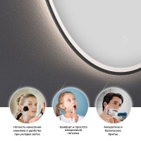 Зеркало круглое Wellsee 7 Rays’ Spectrum 50 с фронтальной подсветкой, черное матовое