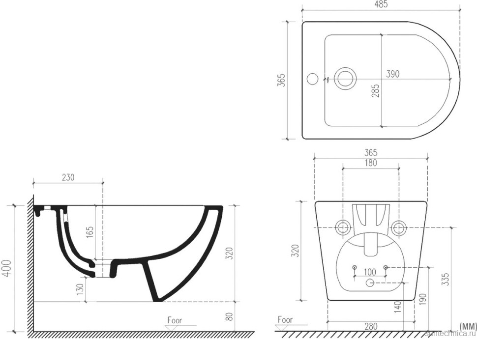 Биде подвесное Art&Max Ovale AM011BH