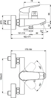Смеситель для ванны с душем Ideal Standard Ceraflex B1740AA Смеситель для ванны с душем Ideal Standard Ceraflex B1740AA