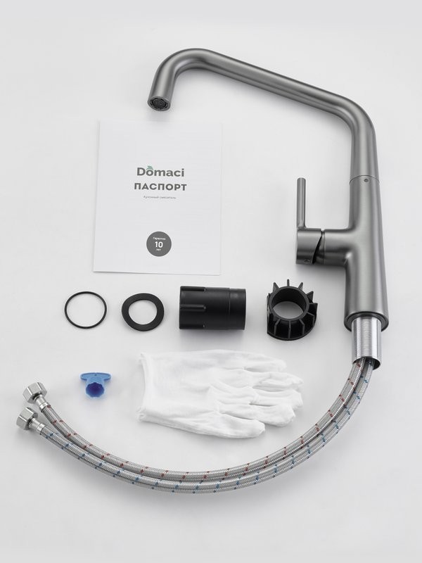 Смеситель для кухни Domaci Римини D569112GB вороненая сталь