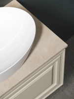 Тумба с раковиной Sancos Very 80 см, beige soft, столешница бежевая, раковина CN5018