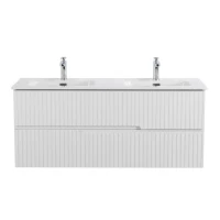 Тумба с раковиной Cezares Duet 120 bianco lucido, раковина Cezares CZR-8095-120-2
