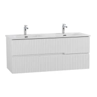 Тумба с раковиной Cezares Duet 120 bianco lucido, раковина Cezares CZR-8095-120-2