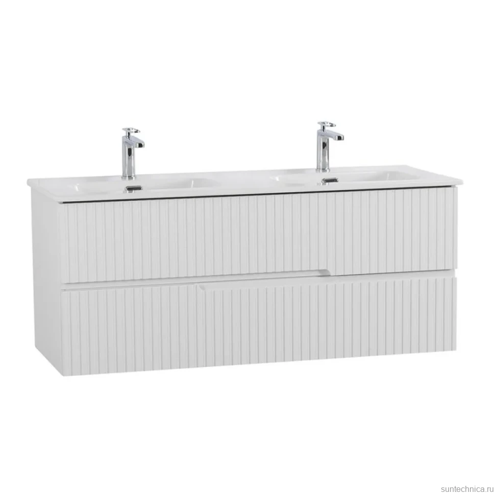 Тумба с раковиной Cezares Duet 120 bianco lucido, раковина Cezares CZR-8095-120-2