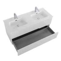 Тумба с раковиной Cezares Duet 120 bianco lucido, раковина Cezares CZR-8095-120-2