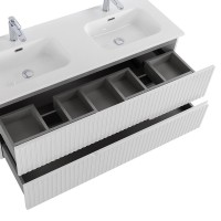 Тумба с раковиной Cezares Duet 120 bianco lucido, раковина Cezares CZR-8095-120-2