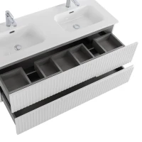 Тумба с раковиной Cezares Duet 120 bianco lucido, раковина Cezares CZR-8095-120-2