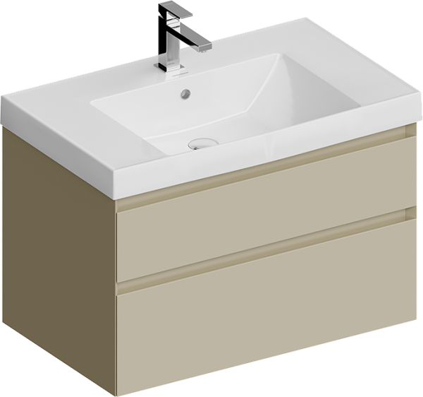 Тумба с раковиной KERAMA MARAZZI Cubo 80 подвесная, лимо матовая