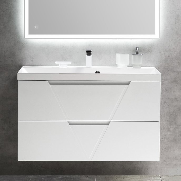 Тумба под раковину BelBagno Vittoria 100 подвесная, bianco lucido