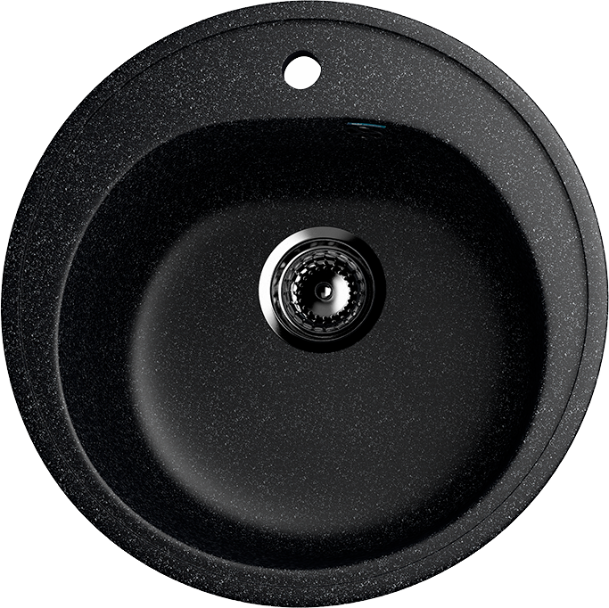 Мойка кухонная Ulgran U-101 308 черная + дозатор U-01 ультра-черный