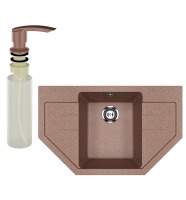 Мойка кухонная Ulgran U-609 307 терракот + дозатор U-02 терракот Мойка кухонная Ulgran U-609 307 терракот + дозатор U-02 терракот