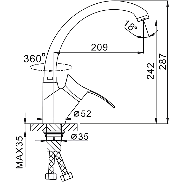 Смеситель для кухни Frap H01 F4101-11 черный