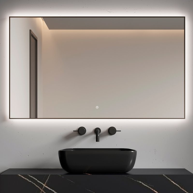 Зеркало Armadi Art 543-120 70 с подсветкой, диммером, с антизапотевателем, матовый графит