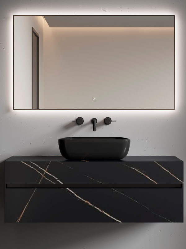 Зеркало Armadi Art 543-120 70 с подсветкой, диммером, с антизапотевателем, матовый графит