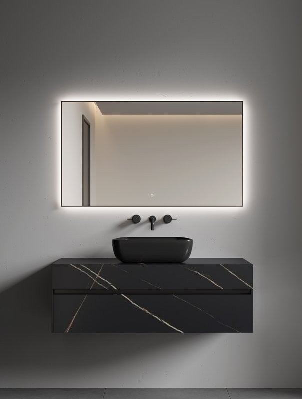 Зеркало Armadi Art 543-120 70 с подсветкой, диммером, с антизапотевателем, матовый графит