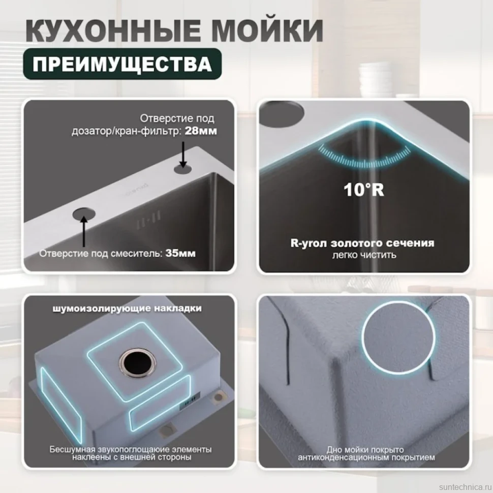 Кухонная мойка Splenka S702.6050.05, сатин
