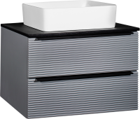 Тумба с раковиной Runo Орлеан 70 серая, черная, раковина Tre 50