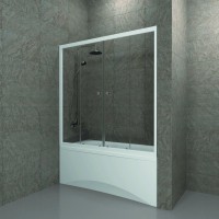 Шторка на ванну Triton Ультра 170 профиль глянцевый белый