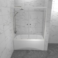 Шторка на ванну Triton Ультра 170 профиль глянцевый белый