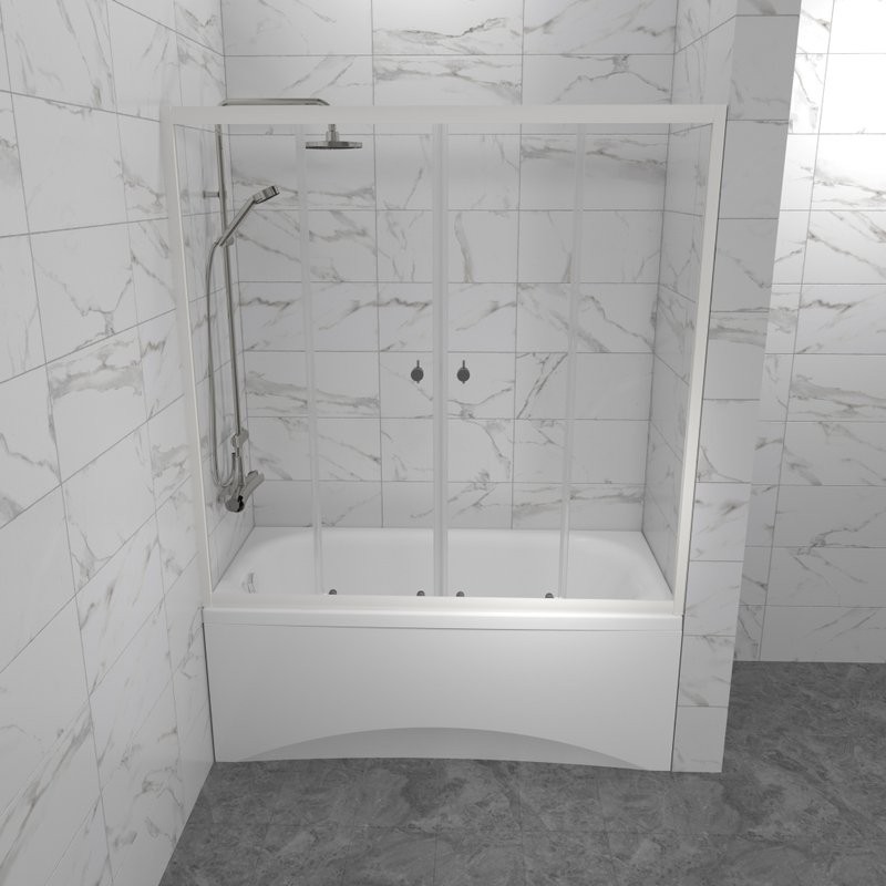 Шторка на ванну Triton Ультра 170 профиль глянцевый белый