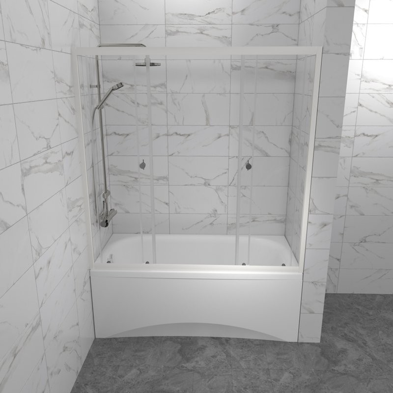 Шторка на ванну Triton Ультра 170 профиль глянцевый белый