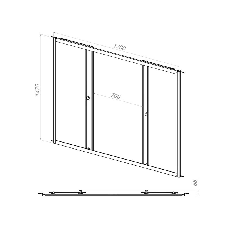Шторка на ванну Triton Ультра 170 профиль глянцевый белый