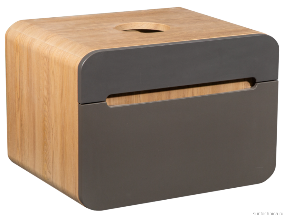 Мебель для ванной комнаты Runo Ницца 60 дуб натуральный, графит, раковина Tre 50