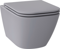 Унитаз подвесной Wellsee Pure BY Wellsee 182605001 безободковый, с микролифтом, матовый серый