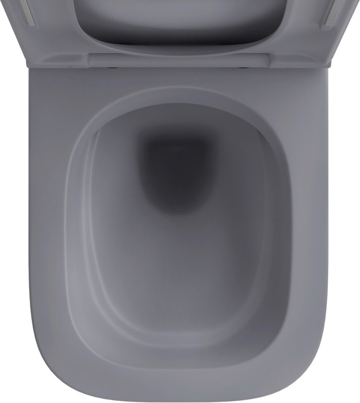 Унитаз подвесной Wellsee Pure BY Wellsee 182605001 безободковый, с микролифтом, матовый серый