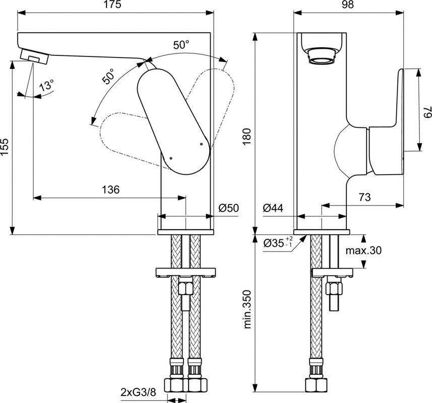 Смеситель для раковины Ideal Standard Cerafine O BC555AA