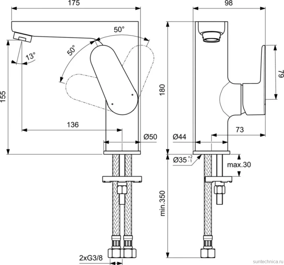 Смеситель для раковины Ideal Standard Cerafine O BC555AA