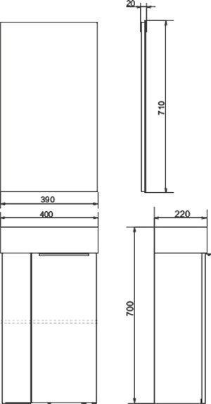Зеркало Comforty Асти 40, дуб дымчатый