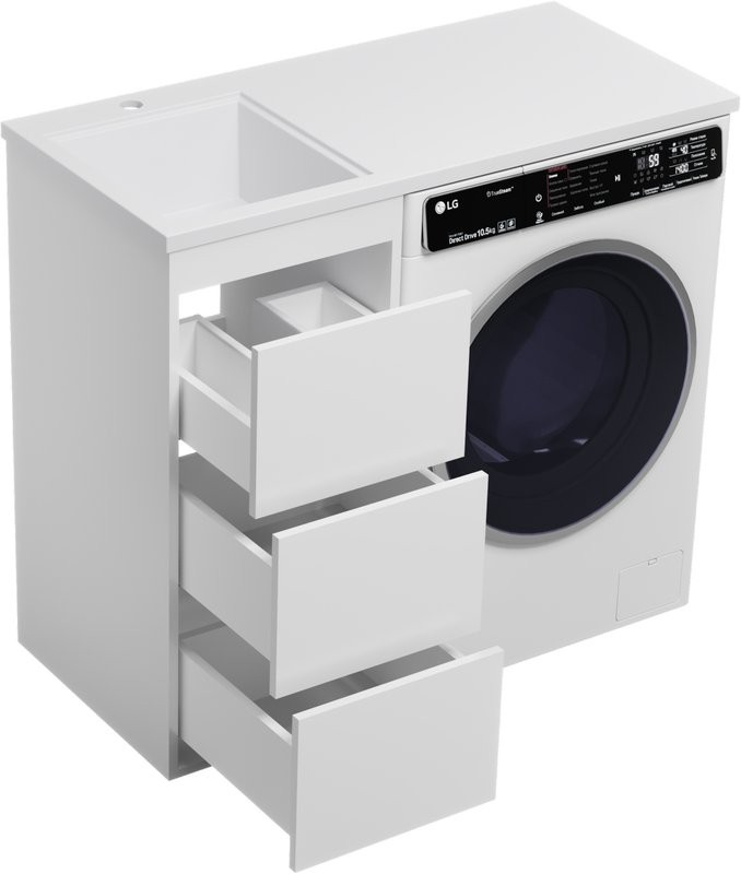 Тумба с раковиной Brevita Grafit 40 L, под стиральную машину, раковина Гавана