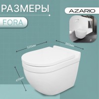 Унитаз подвесной безободковый Azario Fora AZ-0017 E-R