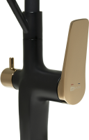 Смеситель для кухни Lemark Bronx LM3761BLR черный/золото с гибким изливом