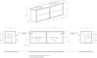 Тумба с раковиной Cezares Bellagio 140 grigio nuvola