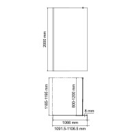 Душевая перегородка Wasserkraft Rur 30W 110 см, профиль хром, стекло прозрачное