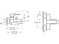 Смеситель для ванны с душем VitrA Root Square A42737EXP хром Смеситель для ванны с душем VitrA Root Square A42737EXP хром